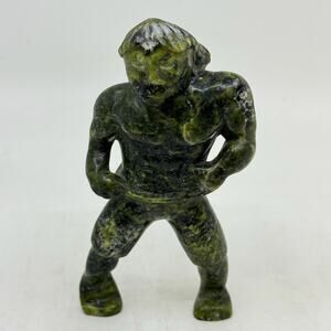 Inuit Hand Carved Male Figure Sculpture by MARKOSIE PAPIGATUK